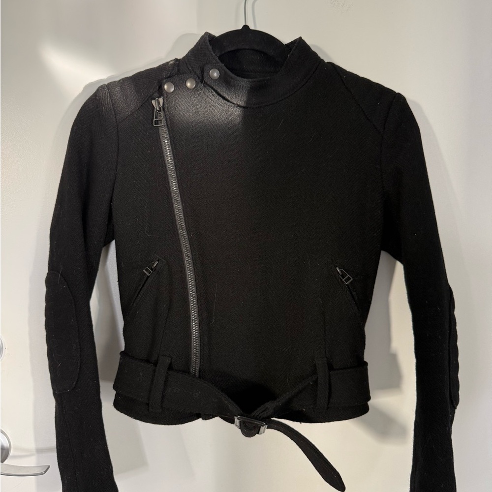 Uniqlo Black Asymmetrical Leather Jacket